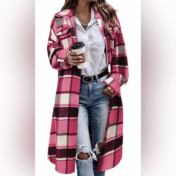 🆕Plaid Long Coat - Picture 1 of 2